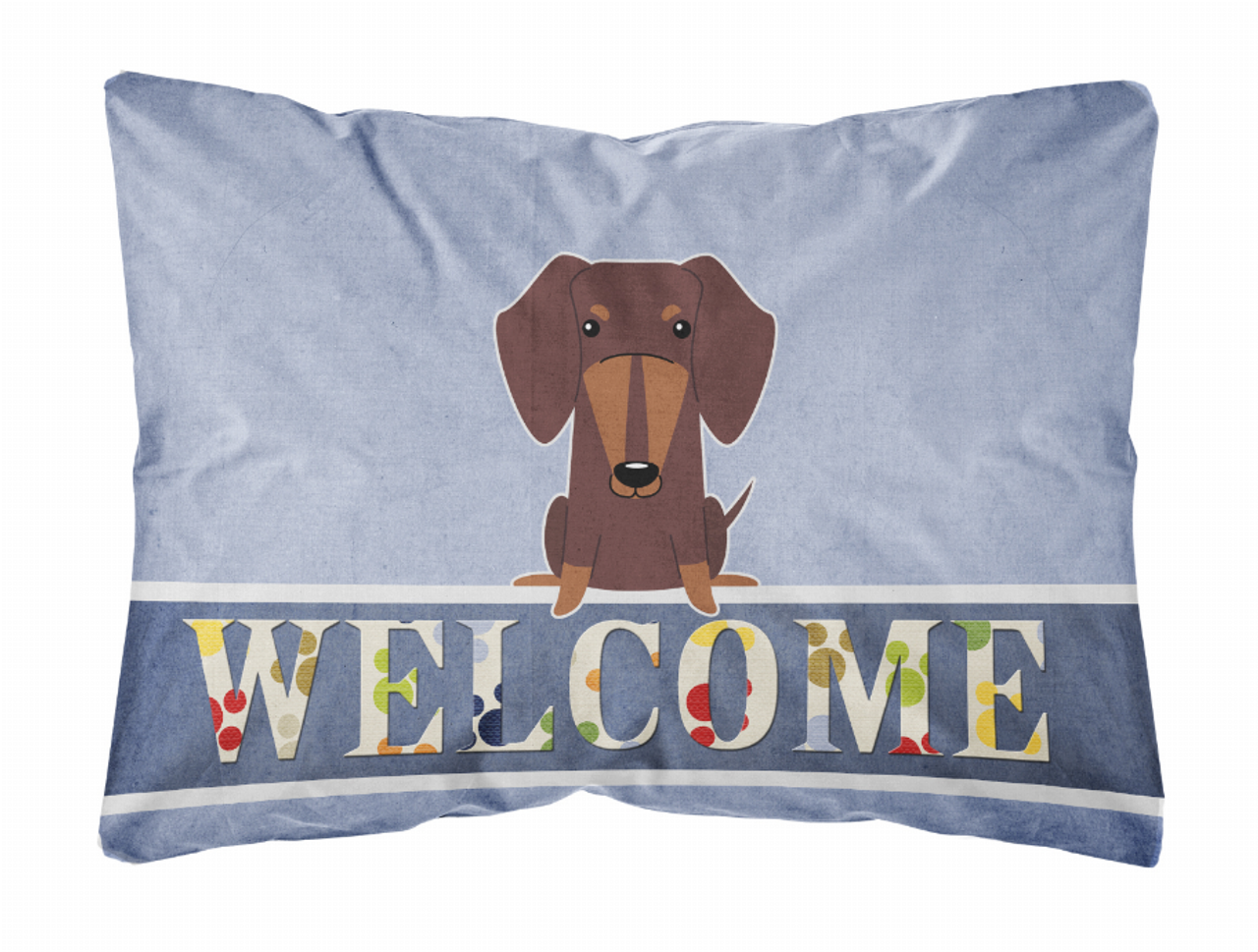 Welcome Dog Art Canvas Fabric Decorative Pillow - BB5712PW1216