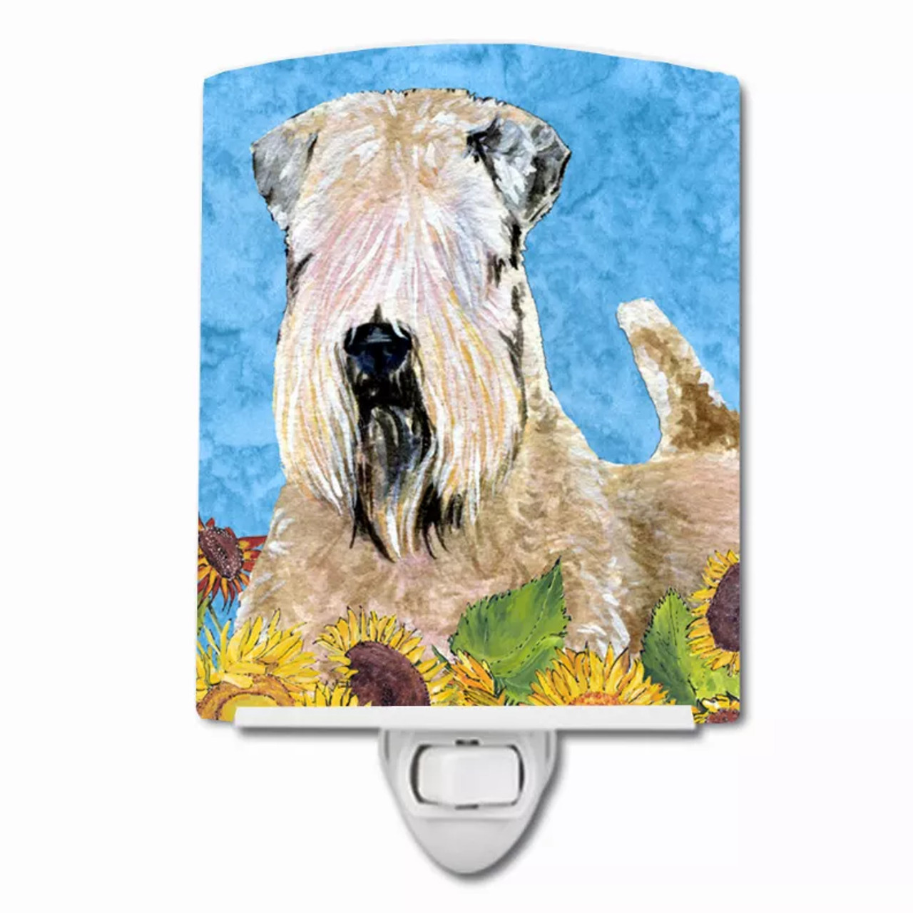 Dog in Summer Flowers Ceramic Night Light - S000213B001695P104636V000