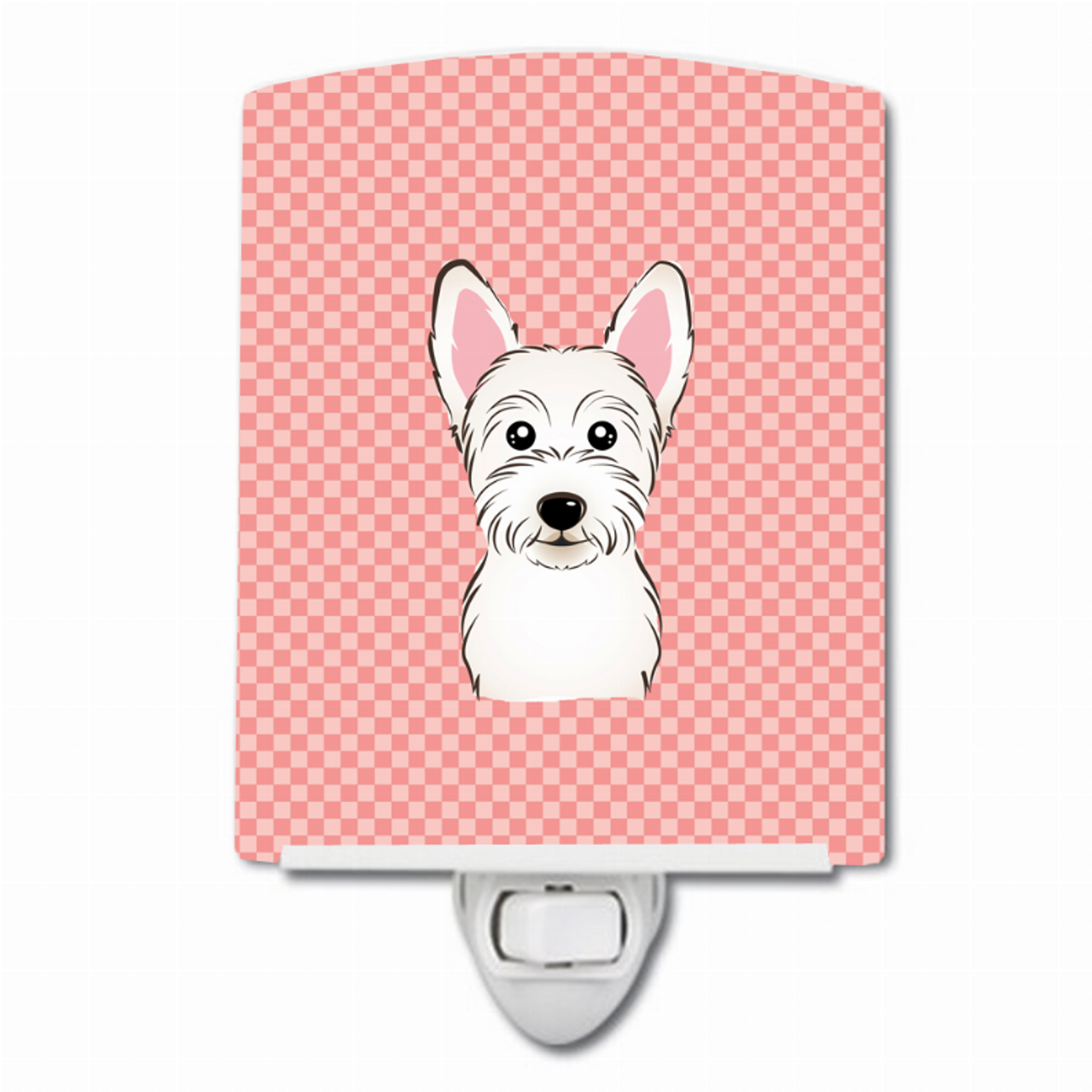 Checkerboard Design with Dog Ceramic Night Light - BB1226CNL
