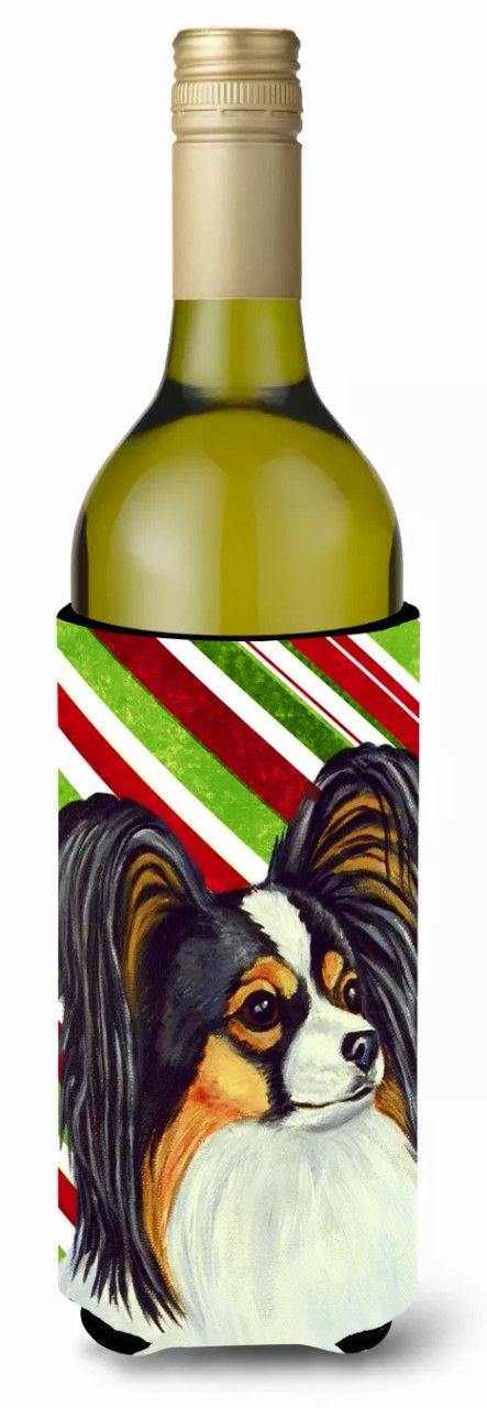 Candy Cane Holiday Christmas Design with Dog Wine Bottle Hugger - S000213B001695P031998V000
