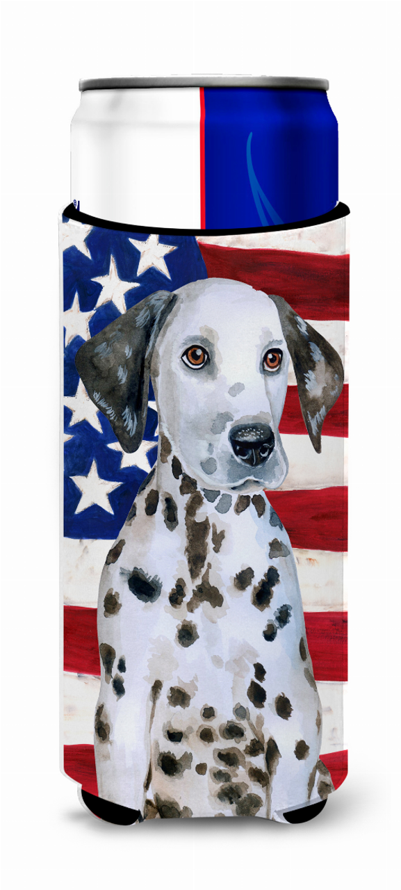 USA American Flag with Dog Ultra Hugger for slim cans - BB9708MUK