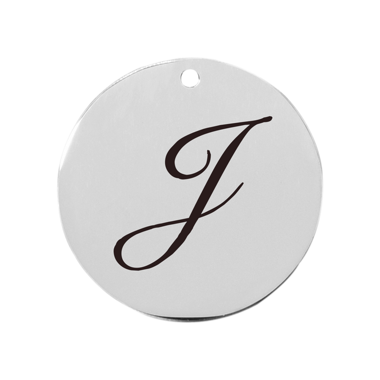 19mm Stainless Steel Cursive Initial Disc Charm - PinkBox3-3301