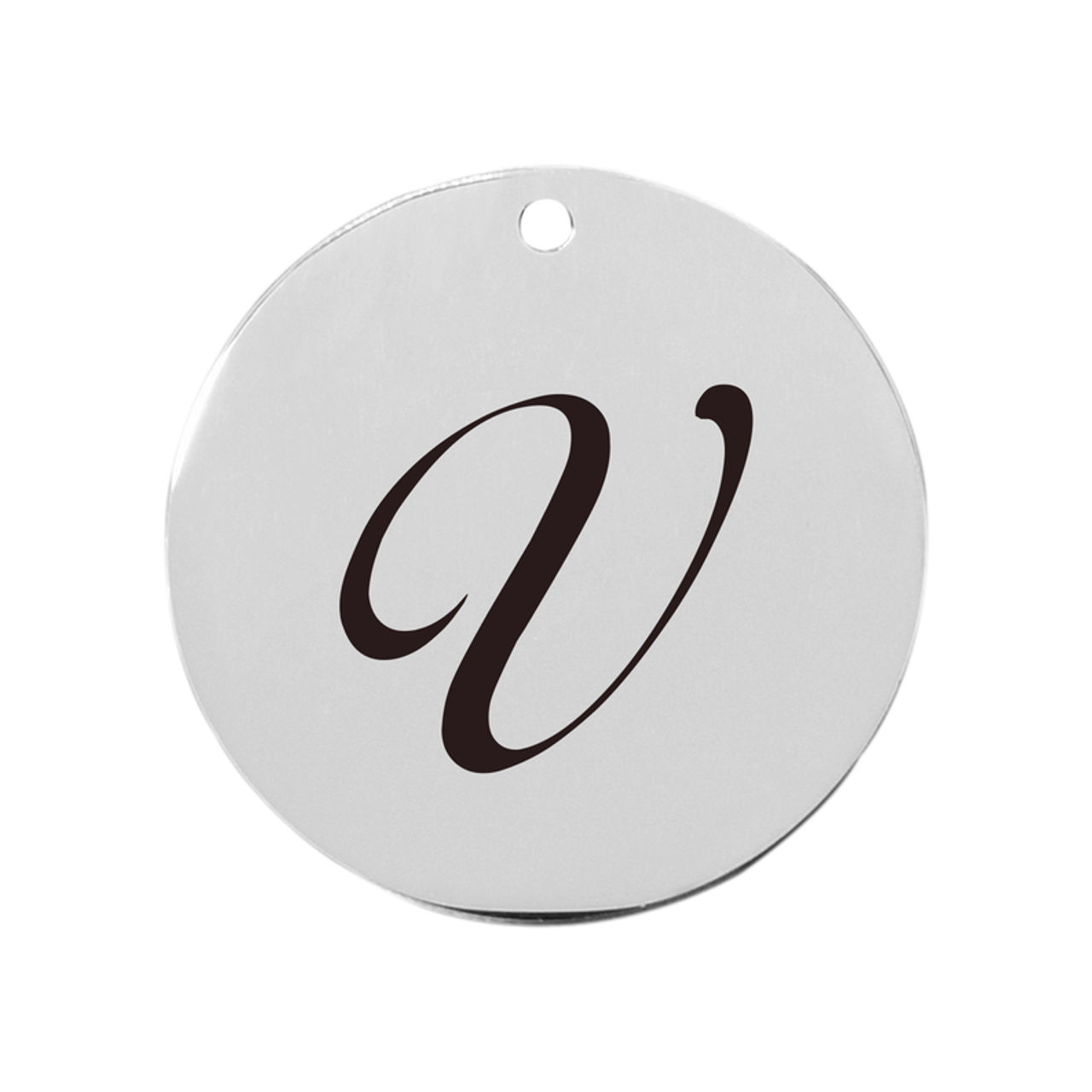 19mm Stainless Steel Cursive Initial Disc Charm - PinkBox3-3313