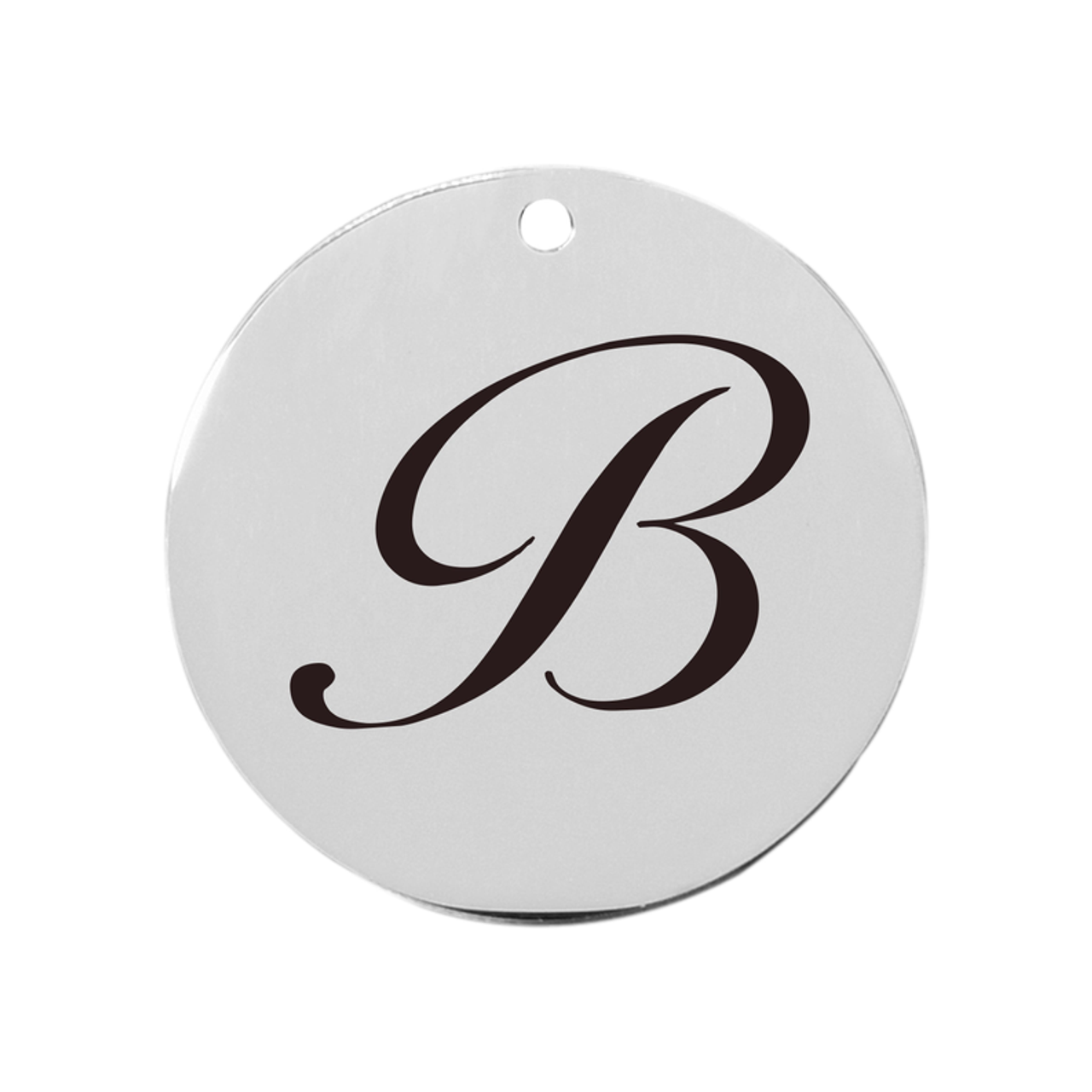 19mm Stainless Steel Cursive Initial Disc Charm - PinkBox3-3293