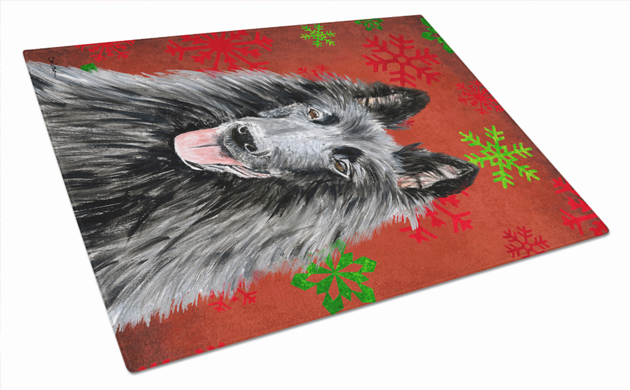 Christmas Design Dog Print Glass Cutting Board Large - SC9438LCB