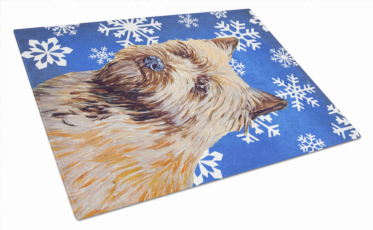 Christmas Design Dog Print Glass Cutting Board Large - LH9275LCB