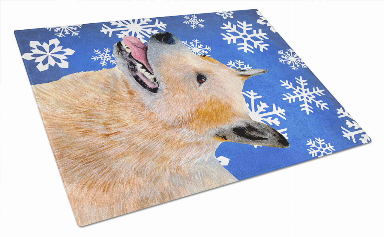Christmas Design Dog Print Glass Cutting Board Large - LH9272LCB