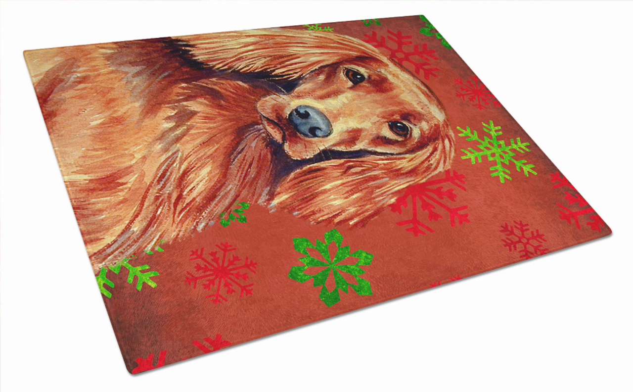 Christmas Design Dog Print Glass Cutting Board Large - LH9344LCB