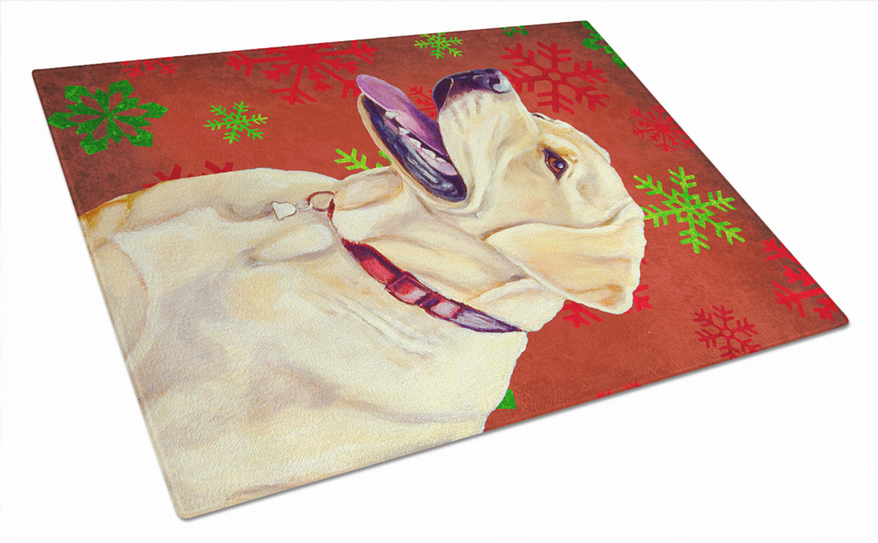 Christmas Design Dog Print Glass Cutting Board Large - LH9338LCB