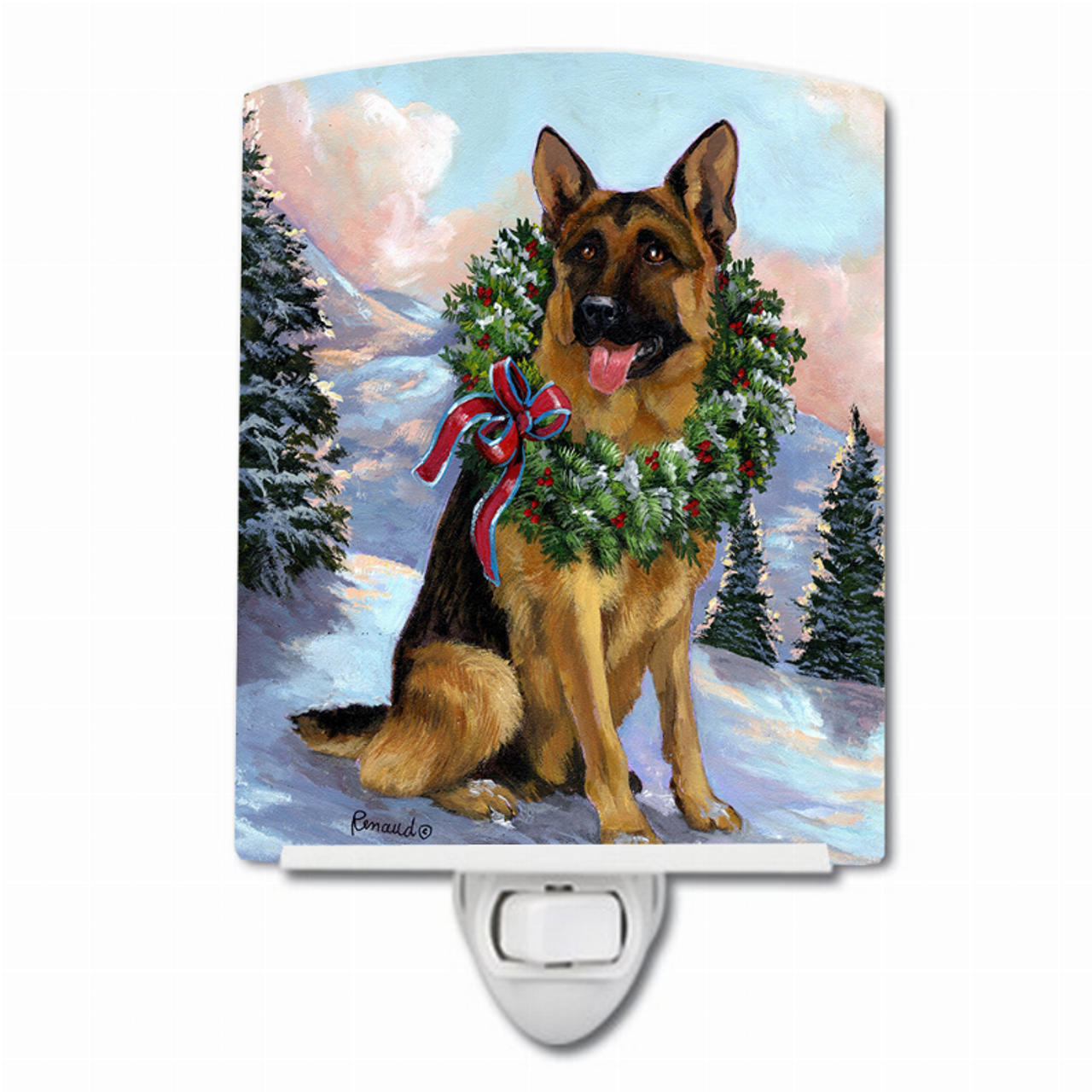 Christmas Dog Art Ceramic Night Light - S000213B001695P020825V020