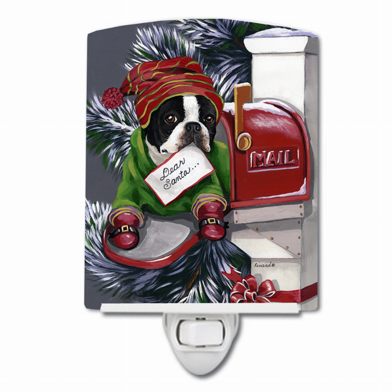 Christmas Dog Art Ceramic Night Light - S000213B001695P020825V007