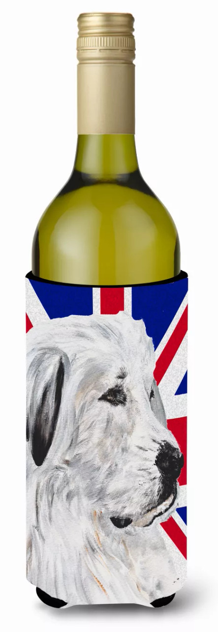 English Union Jack British Flag Design with Dog Wine Bottle Hugger - S000213B001695P039521V000