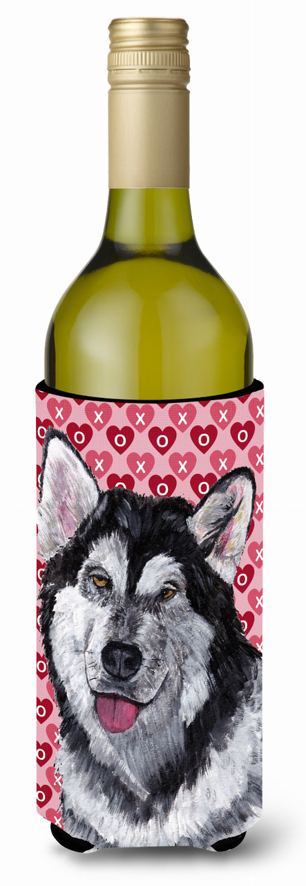 Hearts Love and Valentine's Day Design with Dog Wine Bottle Hugger - SC9494LITERK