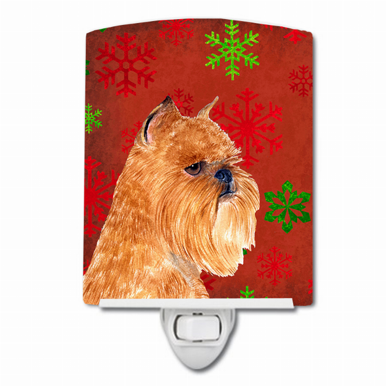 Snowflakes Holiday Dog Art Ceramic Night Light - SS4701CNL
