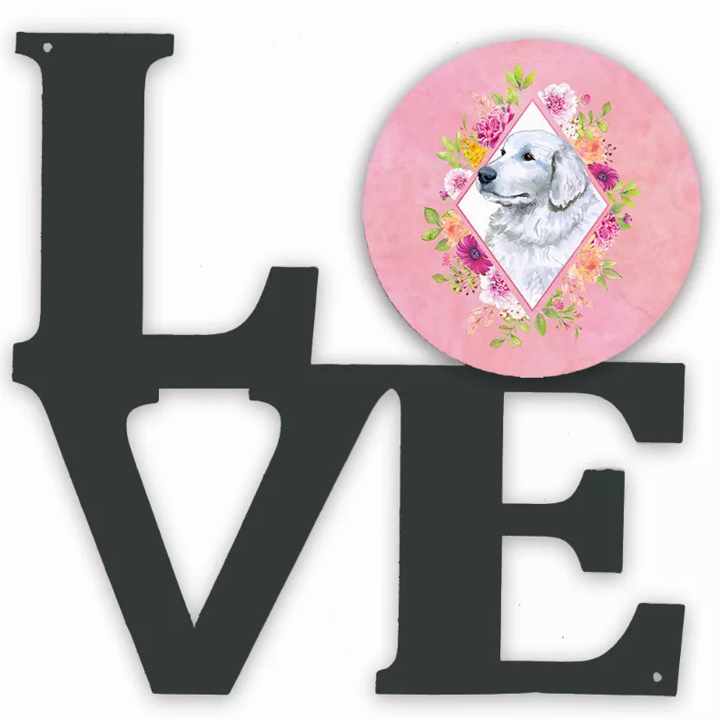 Dog Breed Flowers Design Metal Wall Artwork LOVE - S000213B001695P011020V000