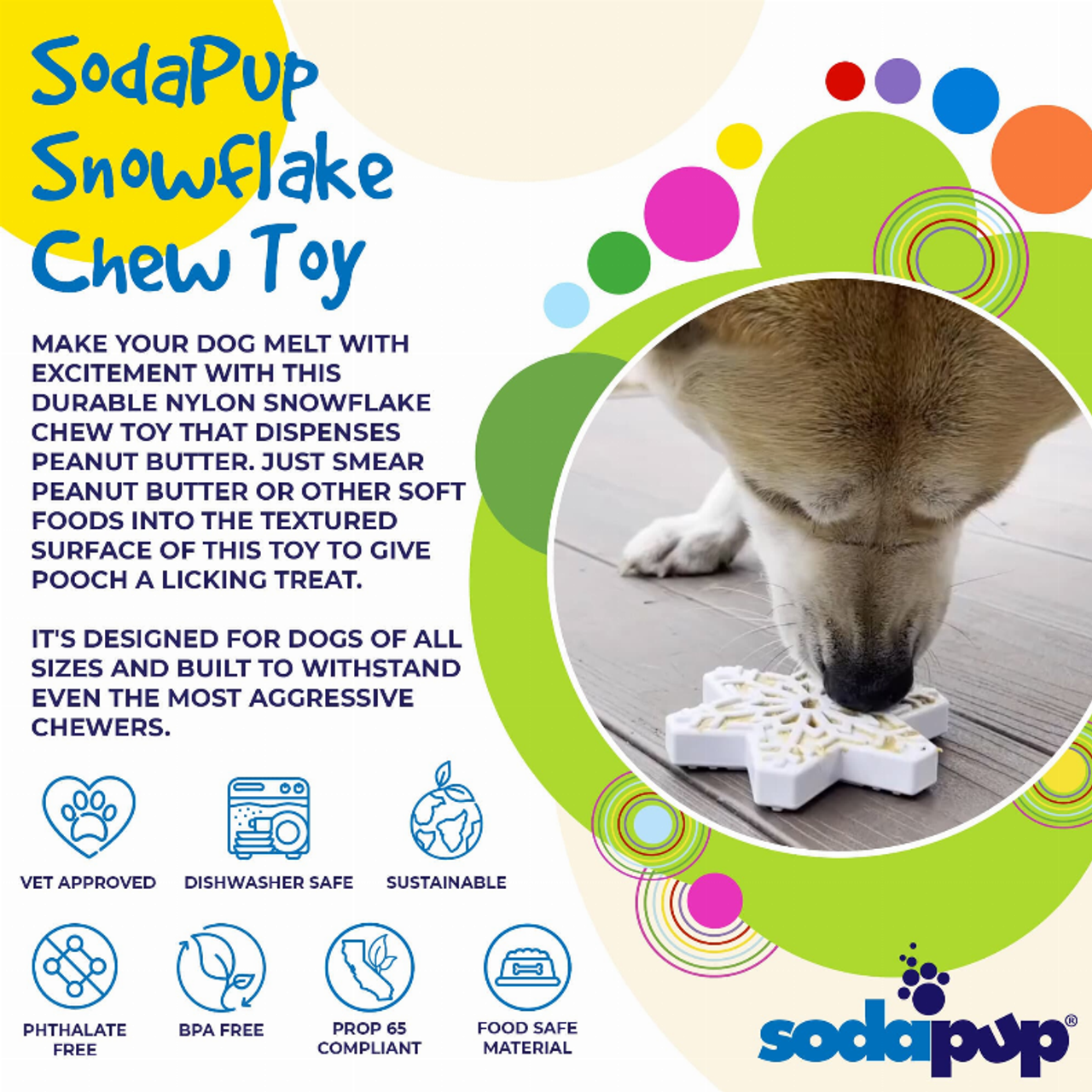SP Snowflake Ultra Durable Nylon Dog Chew Toy for Aggressive Chewers
