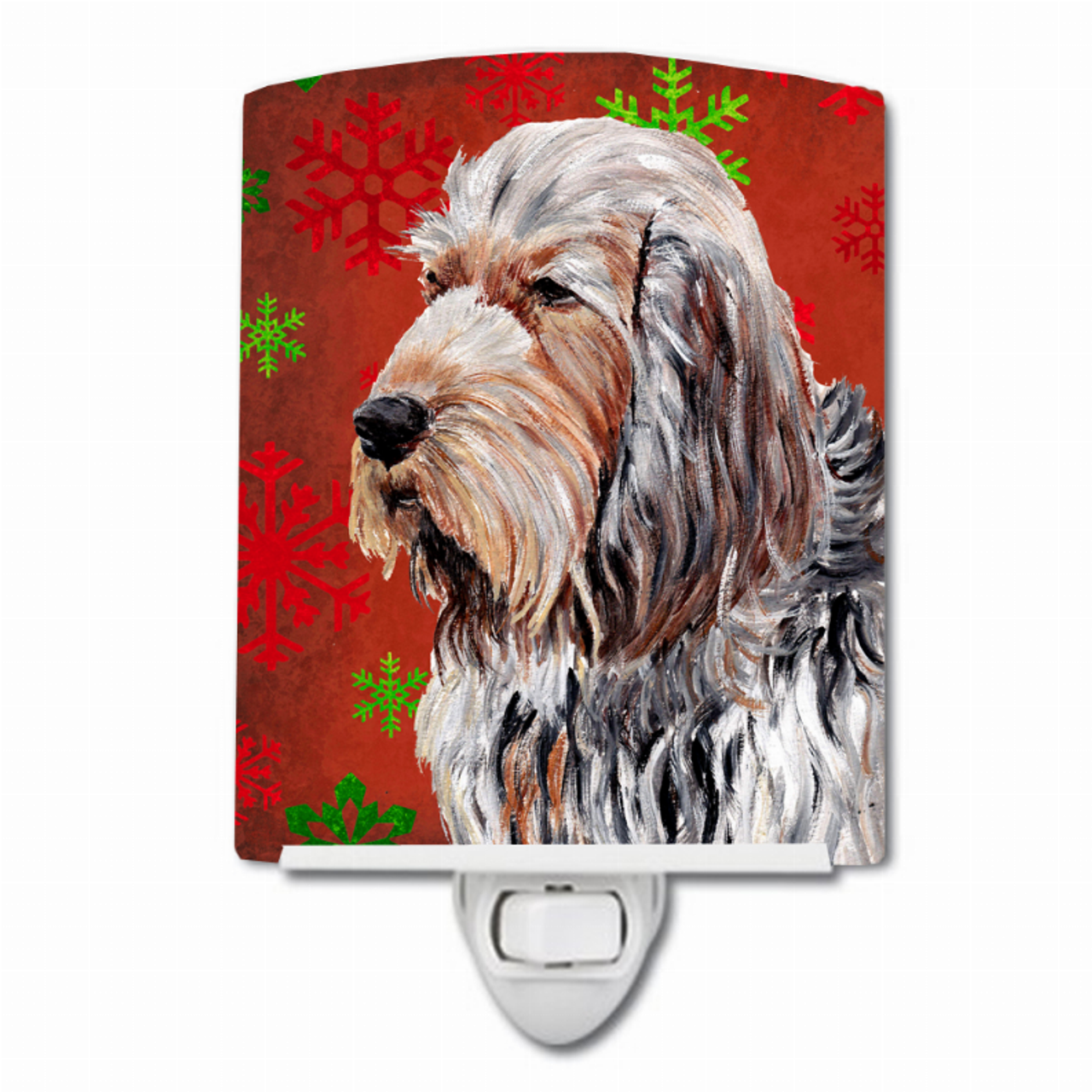 Snowflakes Holiday Dog Art Ceramic Night Light - SC9756CNL