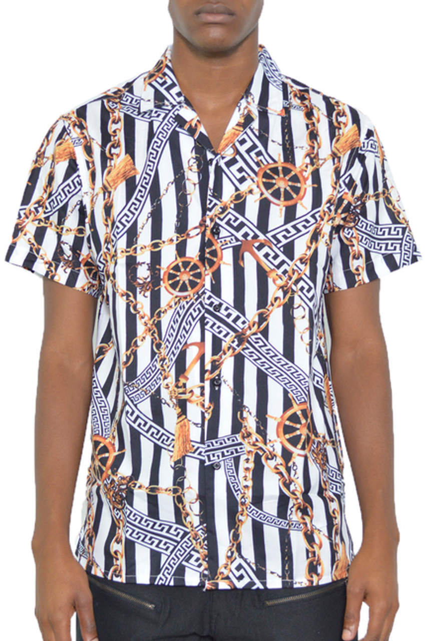 STATUS STRIPED SHORT SLEEVE SHIRT