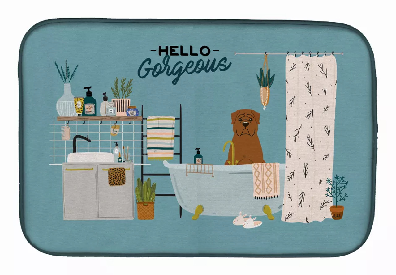 Dog in Bathtub Dish Drying Mat - S000213B001695P020165V002