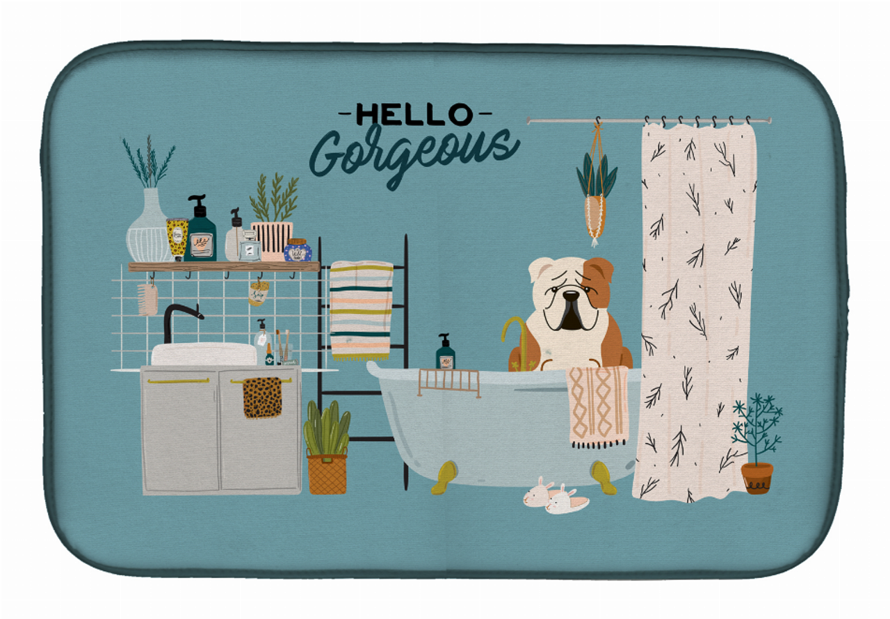 Dog in Bathtub Dish Drying Mat - CK7547DDM