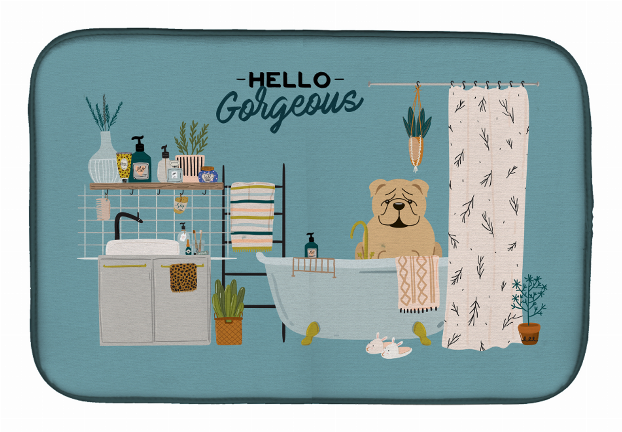 Dog in Bathtub Dish Drying Mat - CK7546DDM