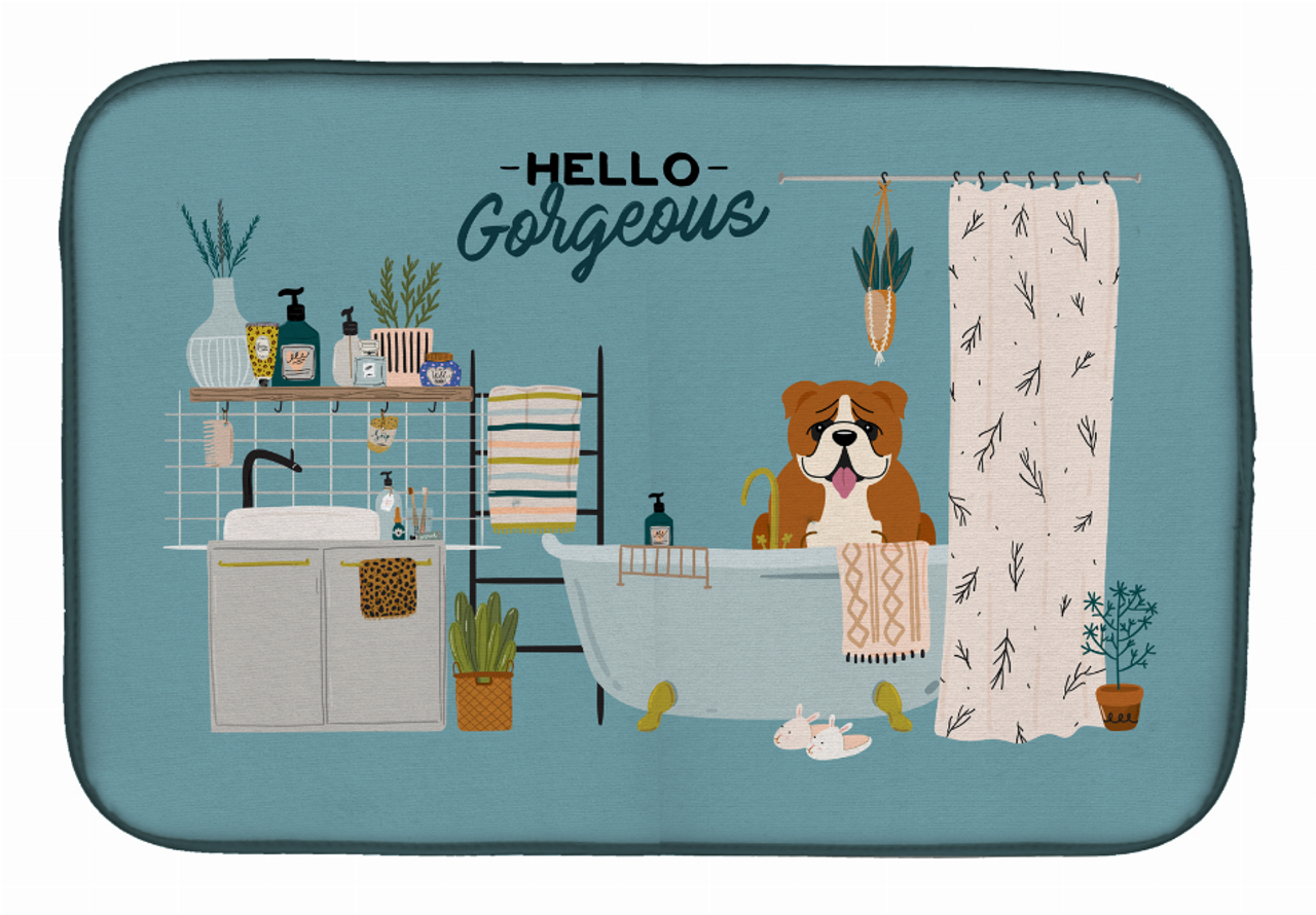 Dog in Bathtub Dish Drying Mat - CK7542DDM