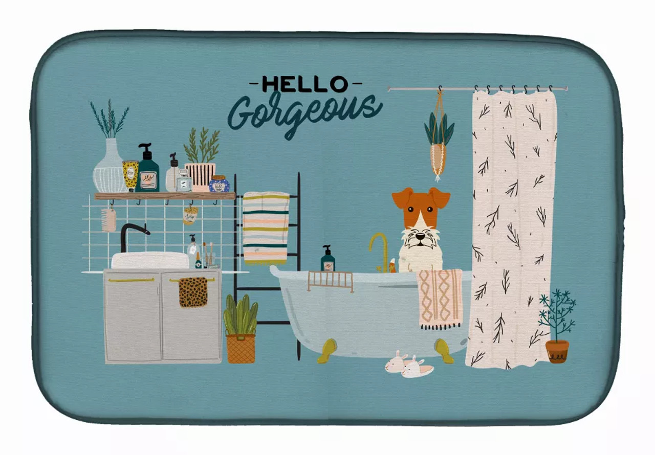 Dog in Bathtub Dish Drying Mat - S000213B001695P020165V010