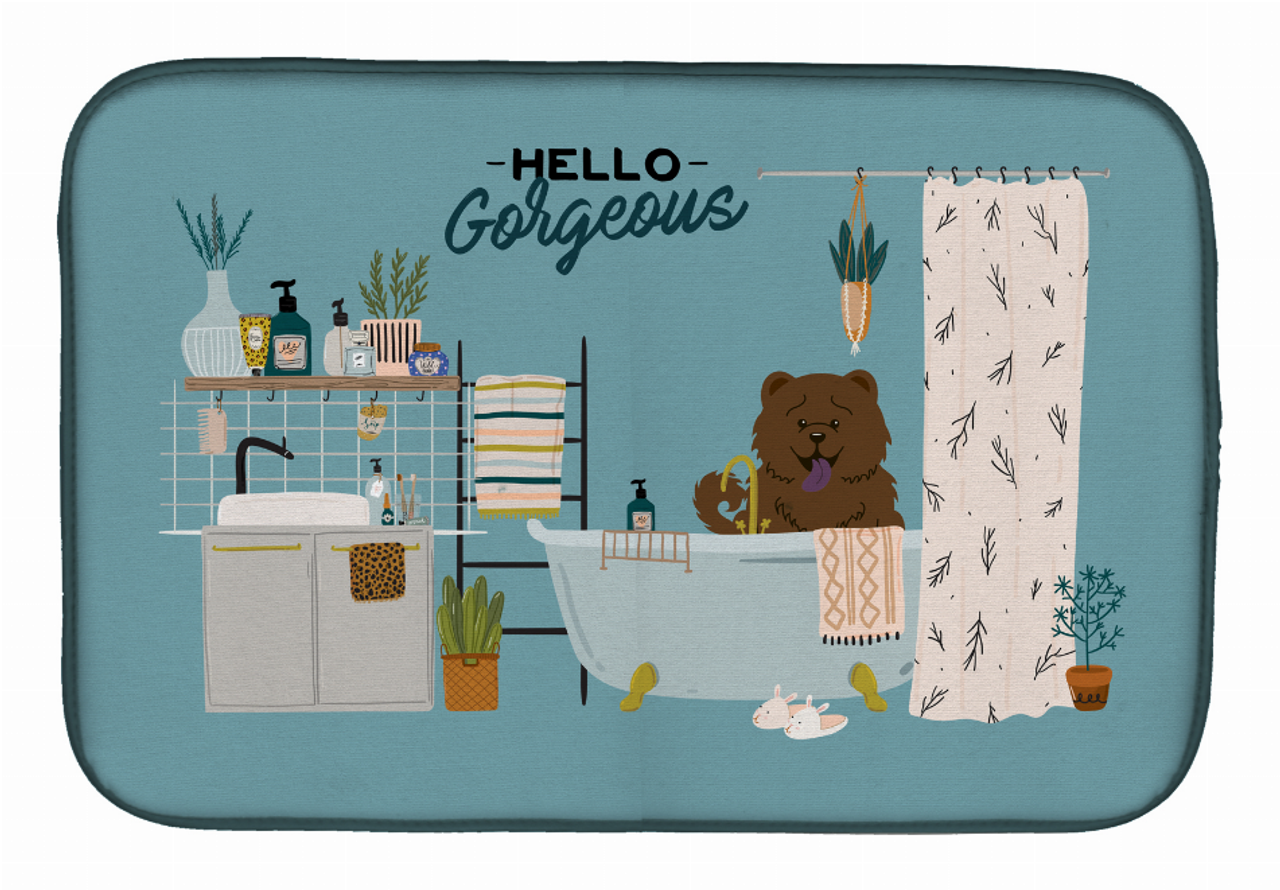 Dog in Bathtub Dish Drying Mat - CK7563DDM