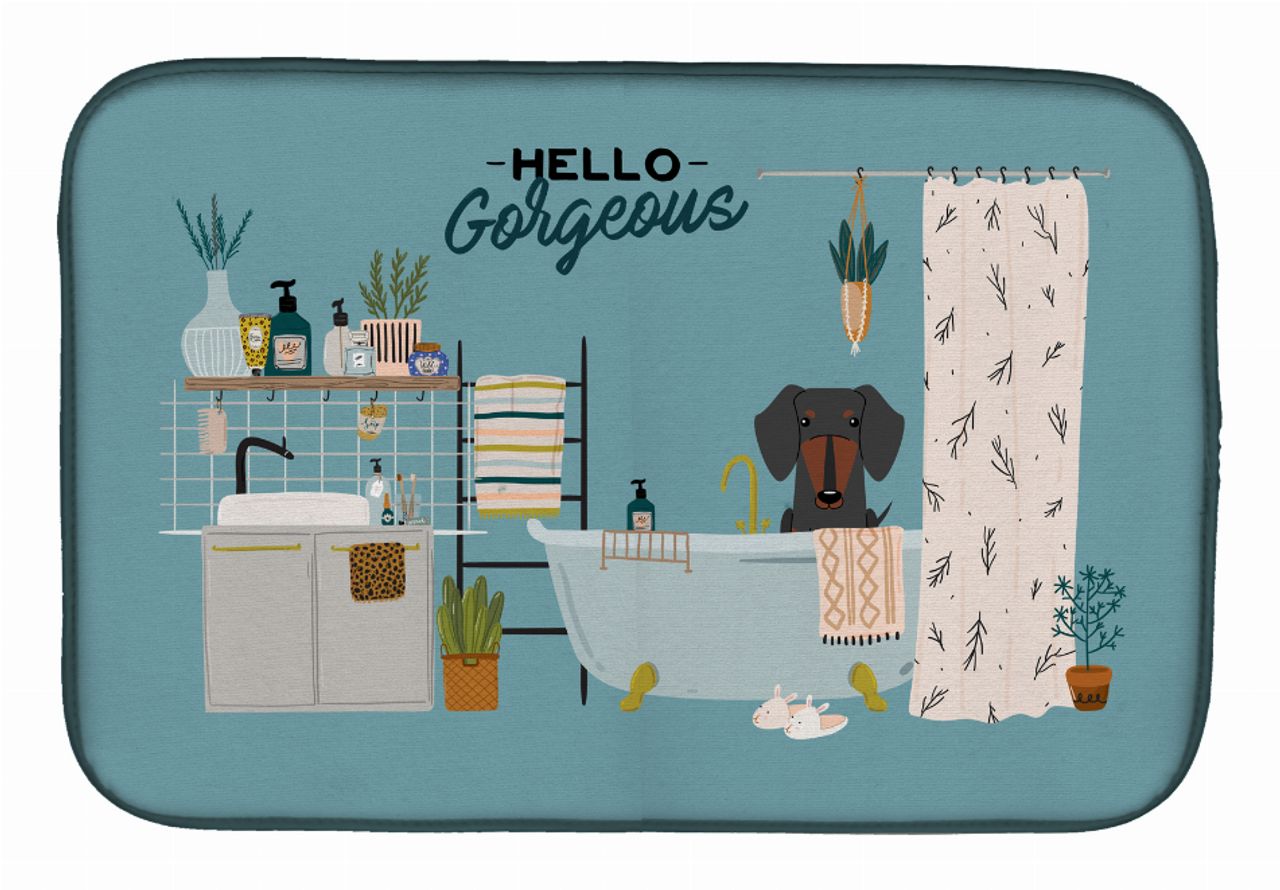 Dog in Bathtub Dish Drying Mat - CK7554DDM