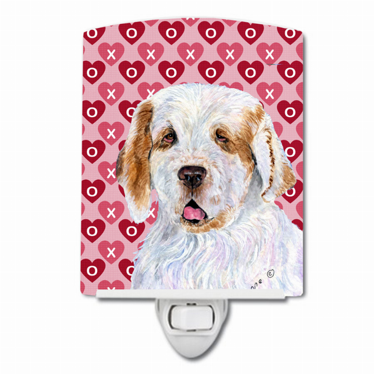 Hearts Love and Valentine's Day Dog Art Ceramic Night Light - SS4500CNL