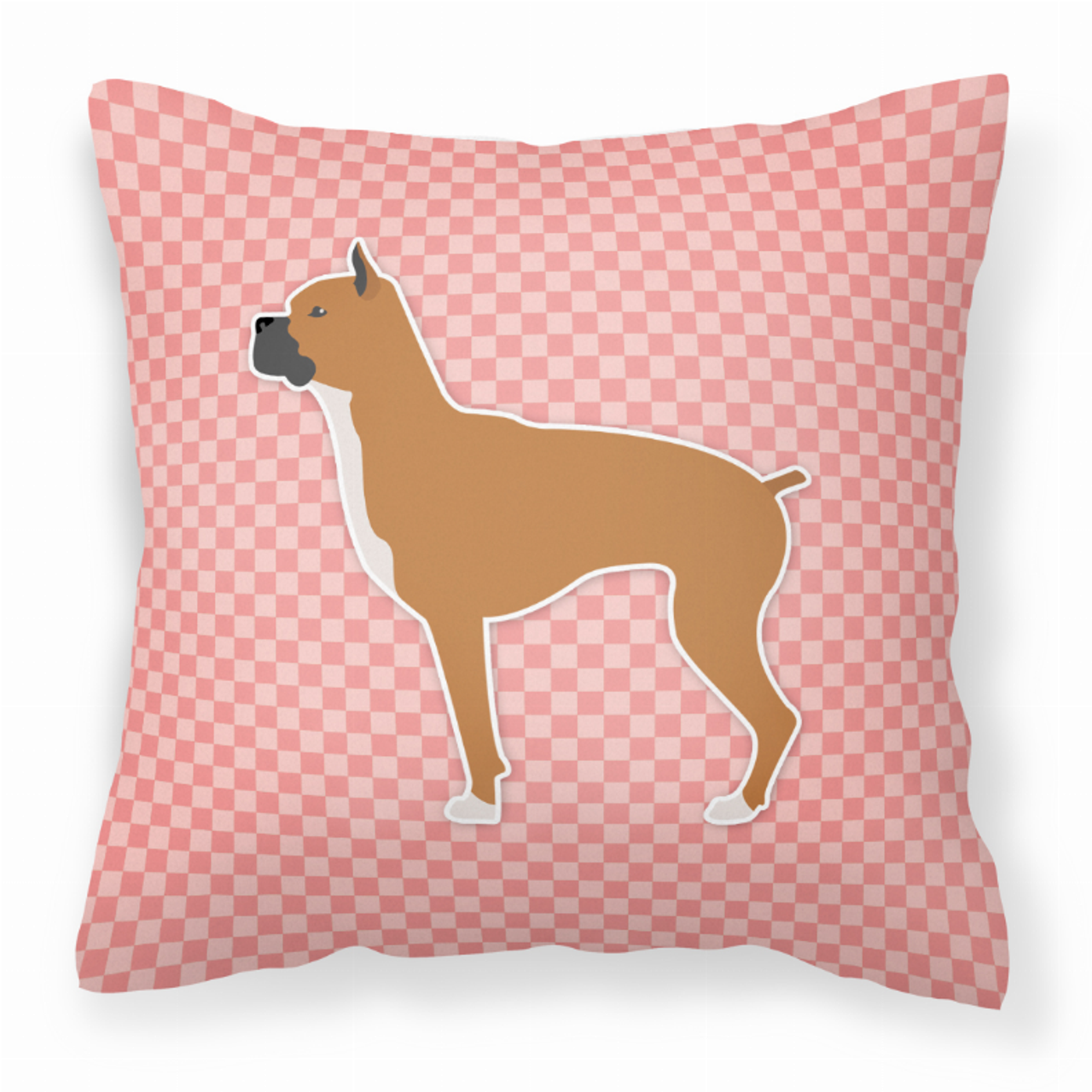 Checkerboard Print With Dog Fabric Decorative Pillow - BB3653PW1818