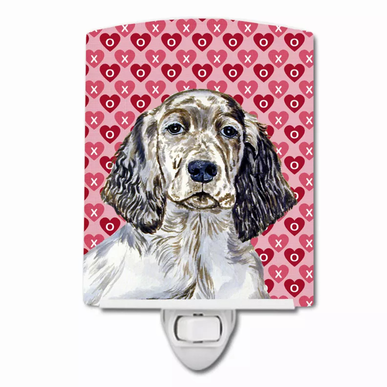 Hearts Love and Valentine's Day Dog Art Ceramic Night Light - S000213B001695P102626V000