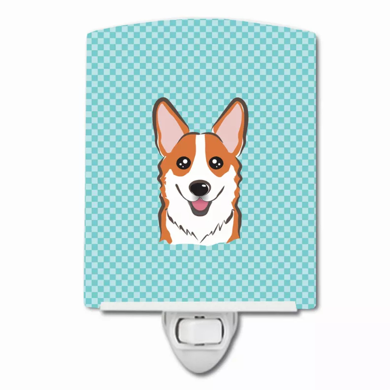 Checkerboard Design with Dog Ceramic Night Light - S000213B001695P098896V000