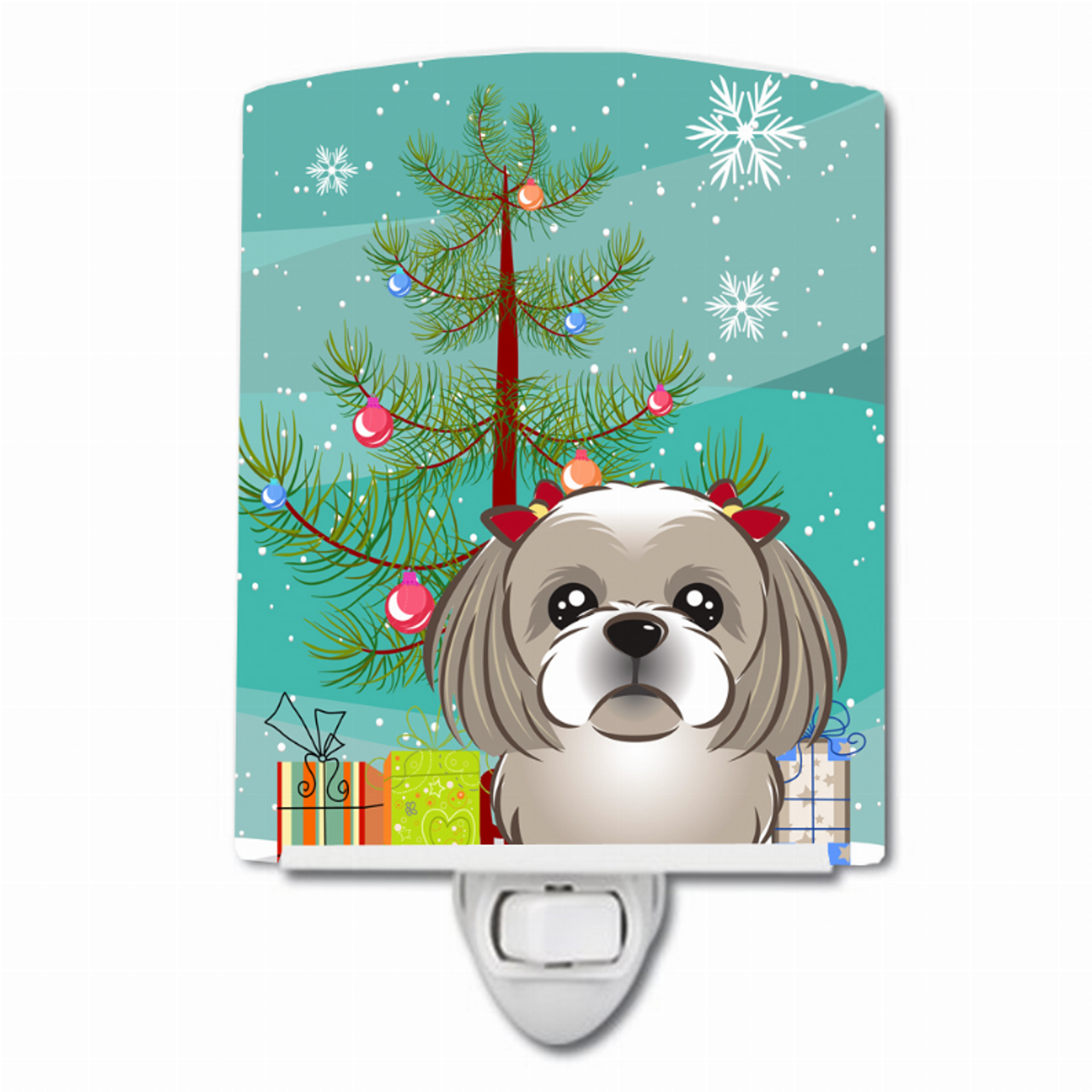 Christmas Tree and Dog Ceramic Night Light - S000213B001695P099077V000