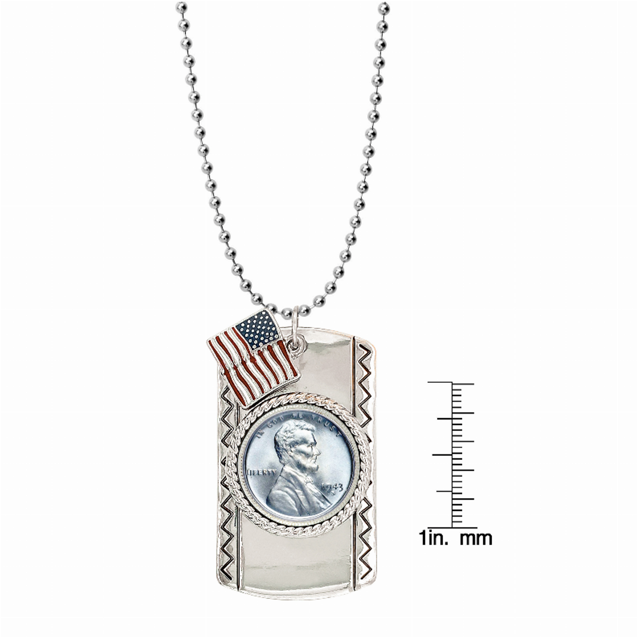 Lincoln Penny Steel Cent Dog Tag Pendant Coin Necklace