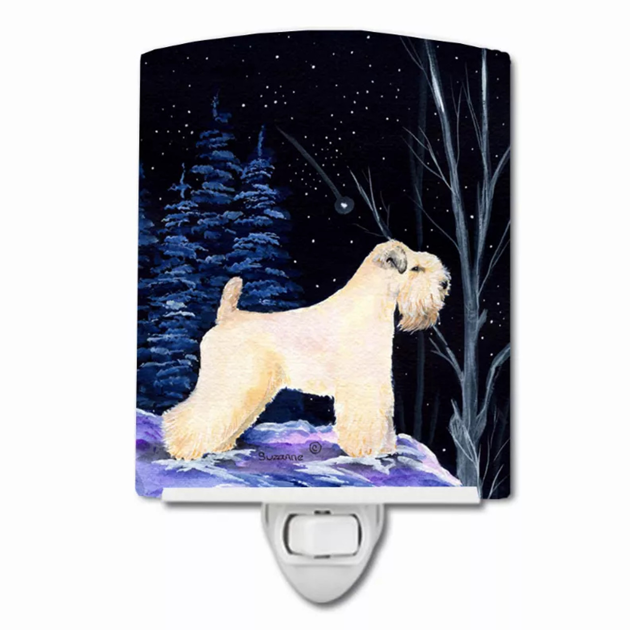 Starry Night Dog Art Ceramic Night Light - S000213B001695P103747V000