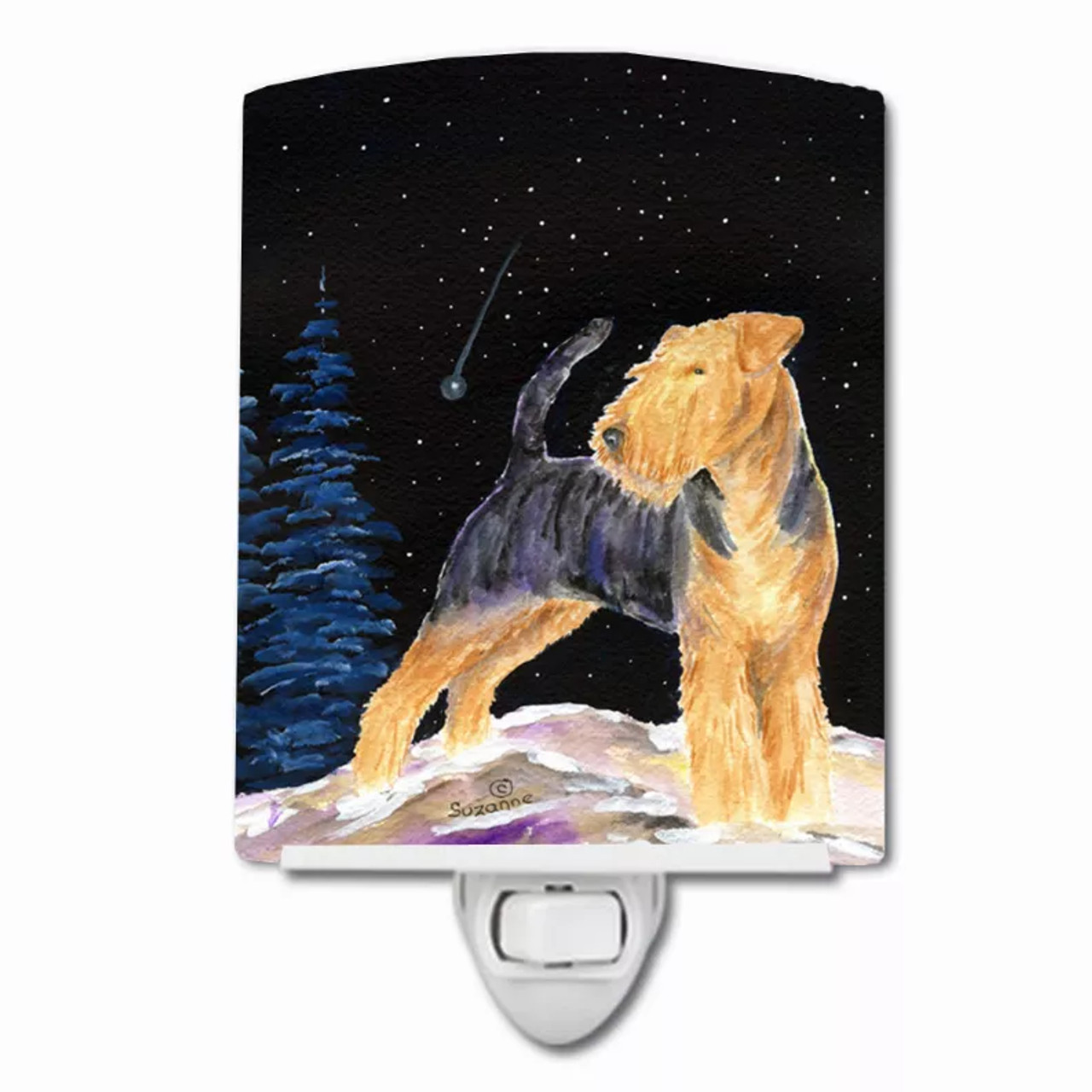 Starry Night Dog Art Ceramic Night Light - S000213B001695P103806V000