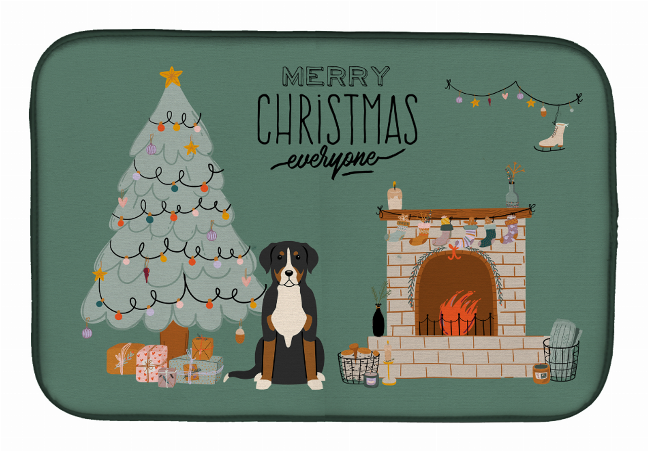 Dog Christmas Everyone Dish Drying Mat - S000213B001695P020167V007