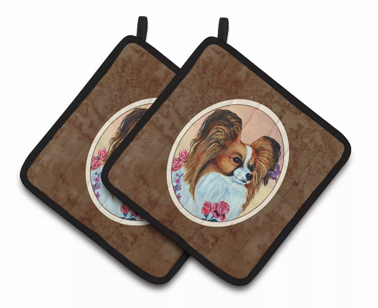 Dog on Pair of Pot Holders - S000213B001695P069321V042