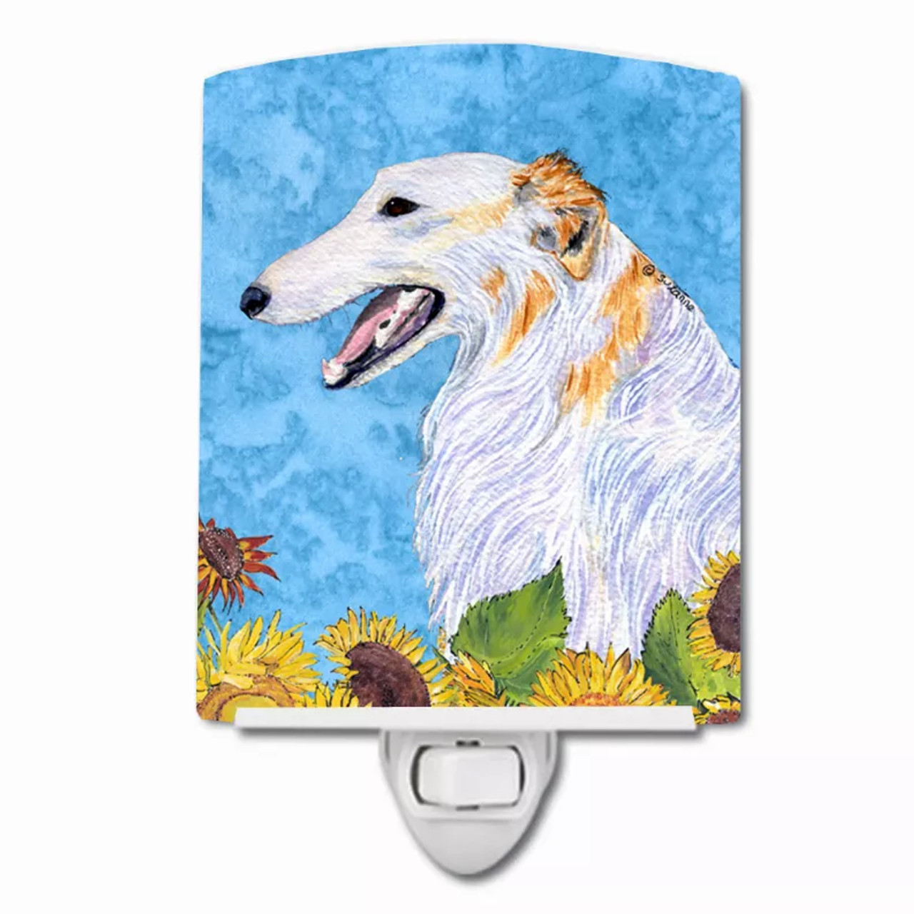 Dog in Summer Flowers Ceramic Night Light - S000213B001695P104825V000