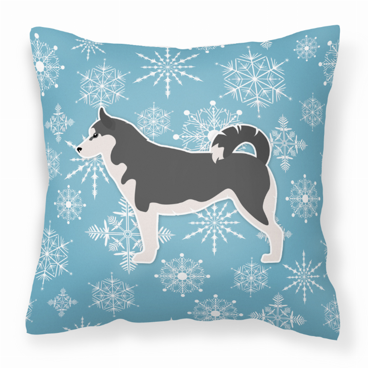 Winter Snowflake Dog Profile Art Fabric Decorative Pillow - S000213B001695P073406V000