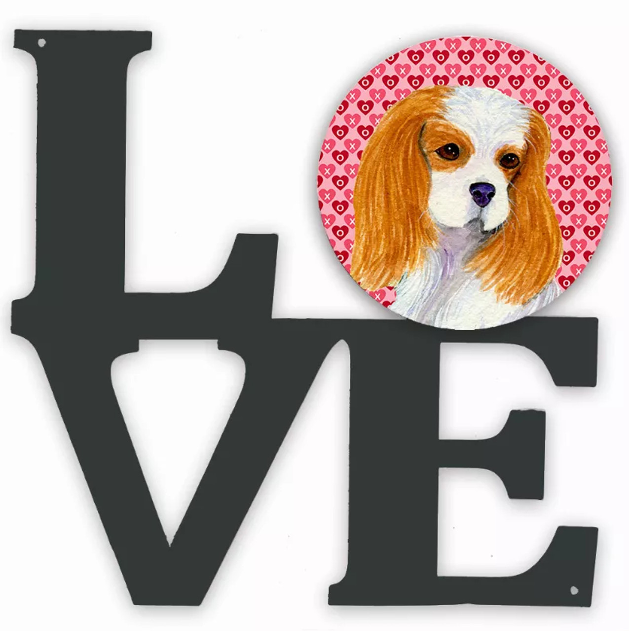 Dog Hearts Love and Valentine's Day Metal Wall Artwork LOVE - S000213B001695P012739V005