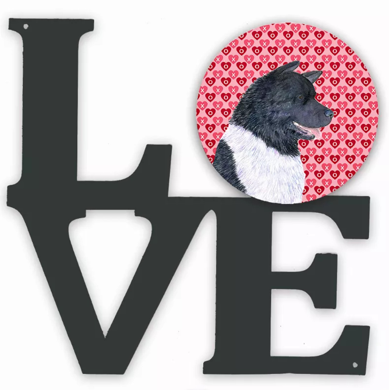 Dog Hearts Love and Valentine's Day Metal Wall Artwork LOVE - S000213B001695P012739V011