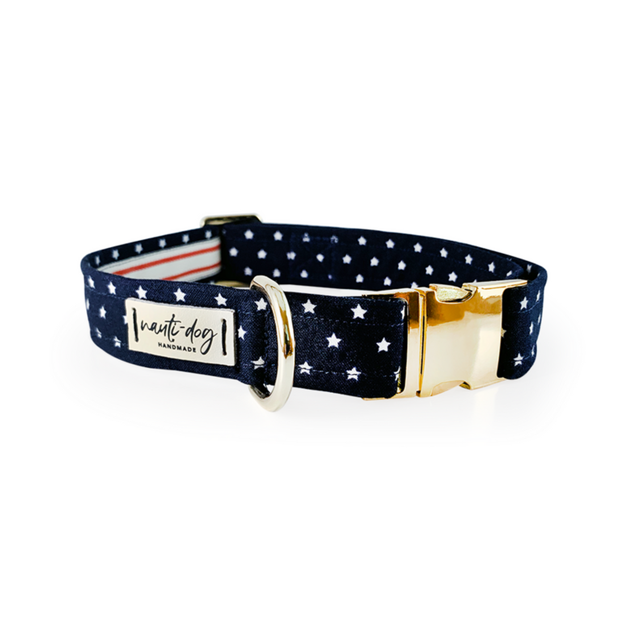 Independence Patriotic American Star Navy Buckle & Martingale Dog Collar - S002793B002925P000062V063