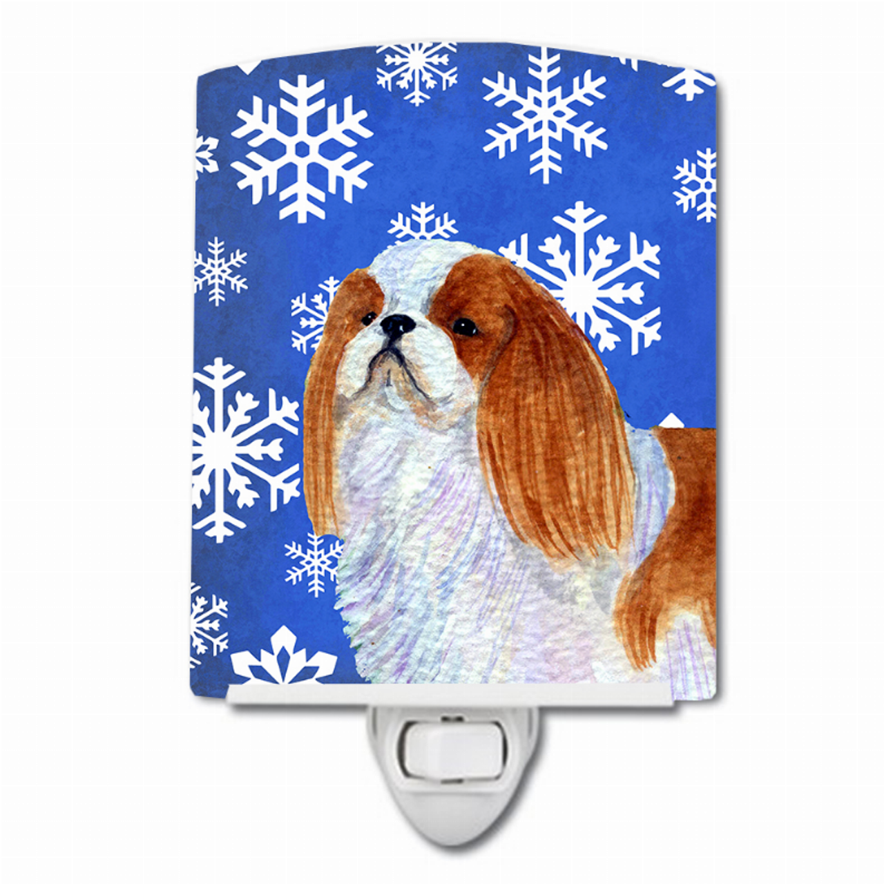 Snowflakes Holiday Dog Art Ceramic Night Light - SS4645CNL