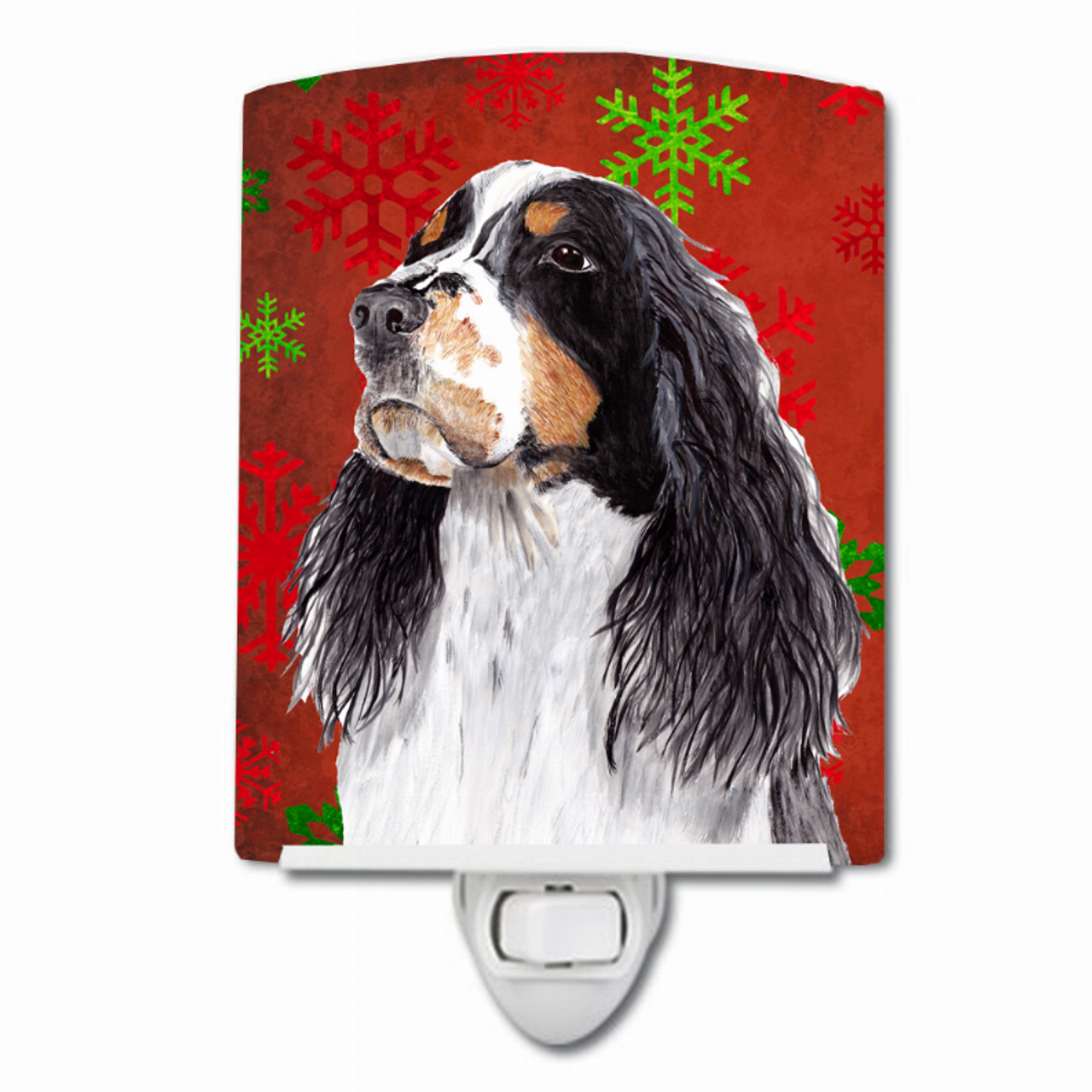Snowflakes Holiday Dog Art Ceramic Night Light - SC9401CNL