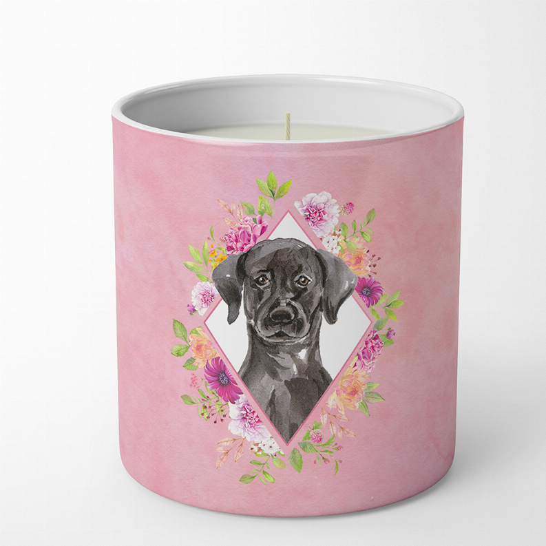 Dog 10 oz Flowers Decorative Soy Candle - CK4261CDL