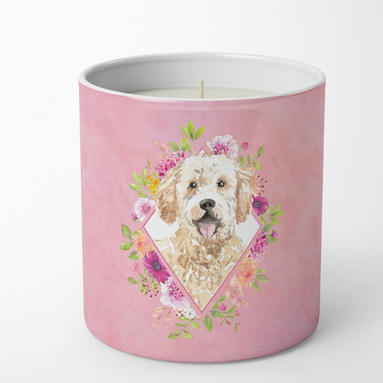 Dog 10 oz Flowers Decorative Soy Candle - CK4236CDL