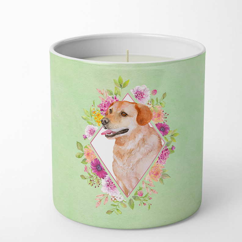Dog 10 oz Flowers Decorative Soy Candle - CK4318CDL