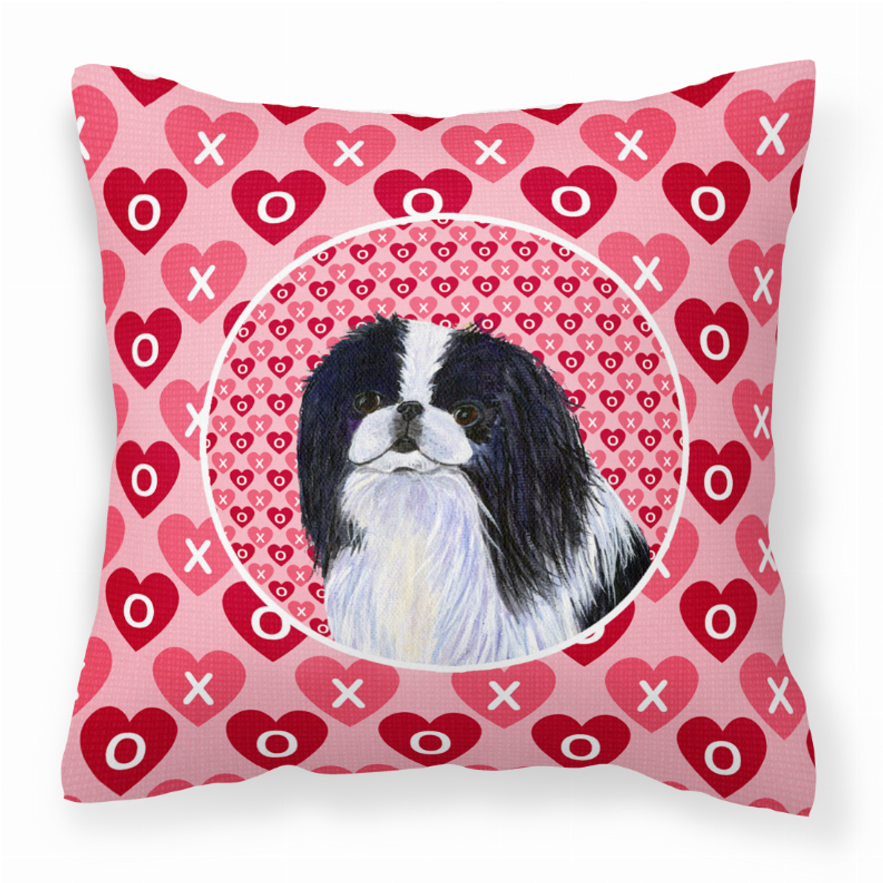 Hearts Love and Valentine's Day Dog Portrait Fabric Decorative Pillow - S000213B001695P068554V000